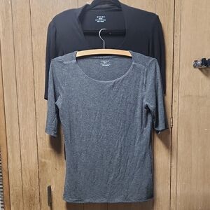 Grace Black and Gray Fitted Short Sleeve Tees